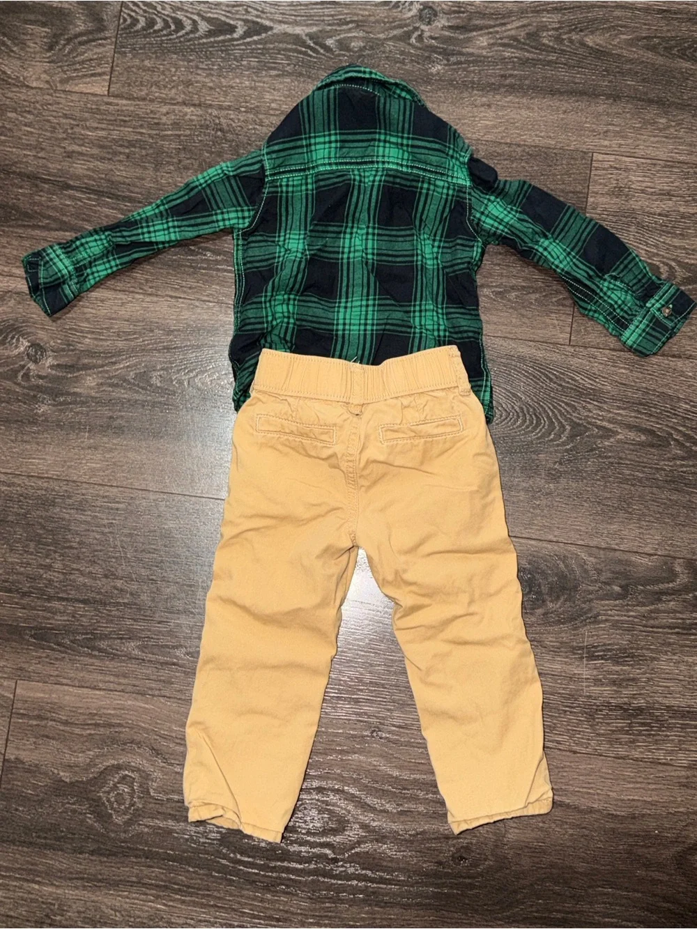 Carter’s Plaid Shirt Khaki Pants Fall Outfit Boys 18 Months